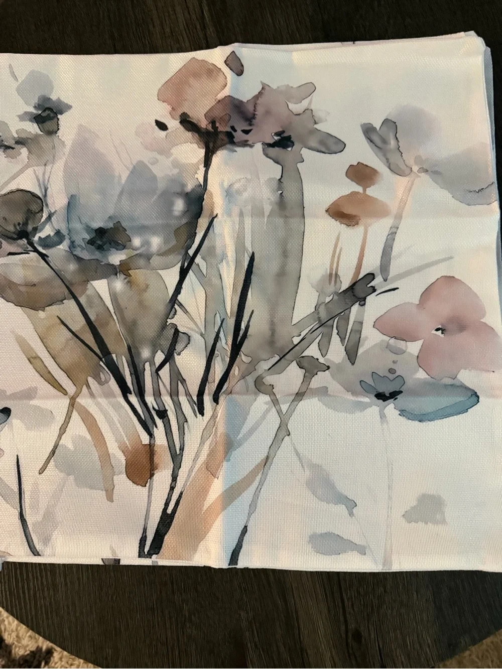 Watercolor Floral Throw Pillow Covers - Soft Neutrals Set of 6